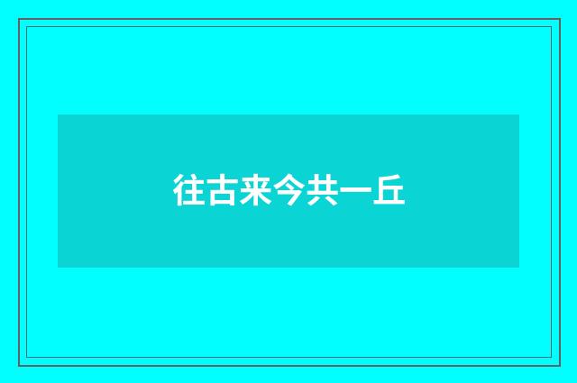 往古来今共一丘