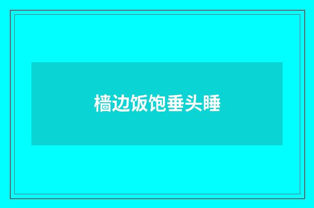 樯边饭饱垂头睡