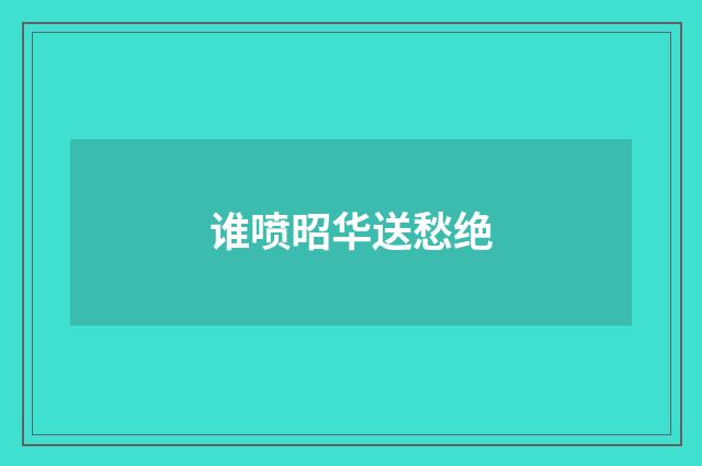 谁喷昭华送愁绝