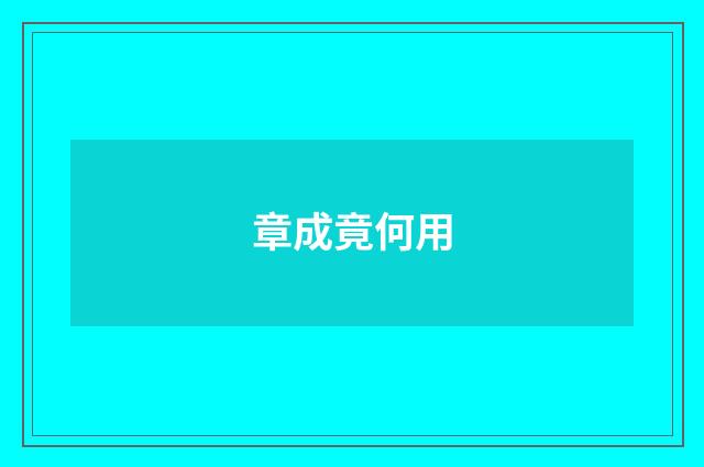 章成竟何用
