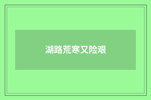 湖路荒寒又险艰