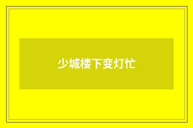 少城楼下变灯忙