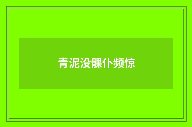 青泥没髁仆频惊