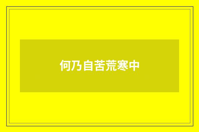 何乃自苦荒寒中