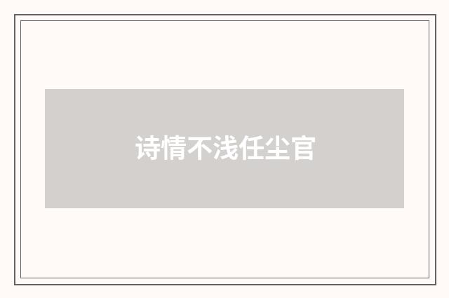 诗情不浅任尘官
