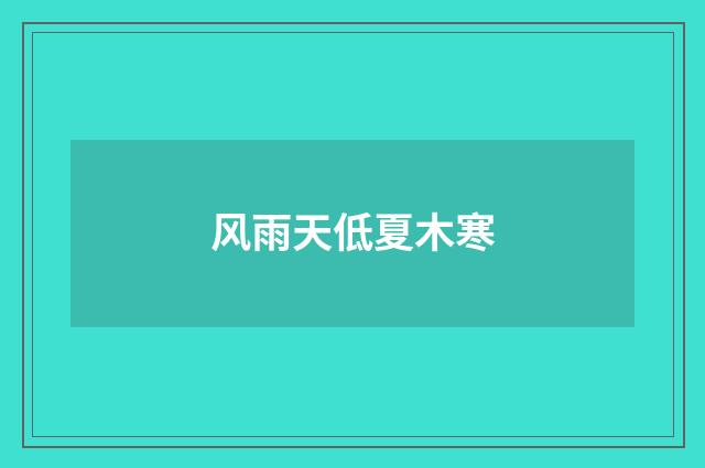 风雨天低夏木寒