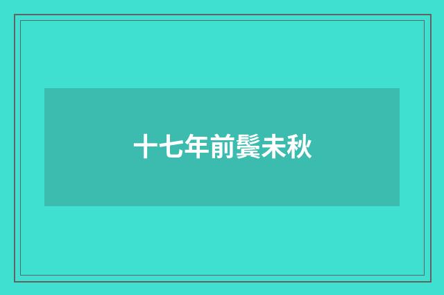 十七年前鬓未秋