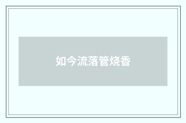 如今流落管烧香