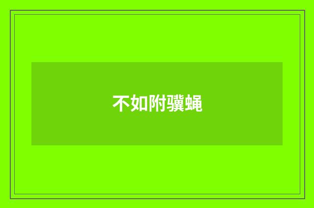 不如附骥蝇