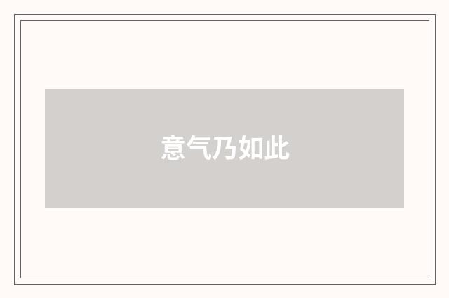 意气乃如此