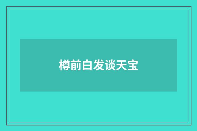 樽前白发谈天宝