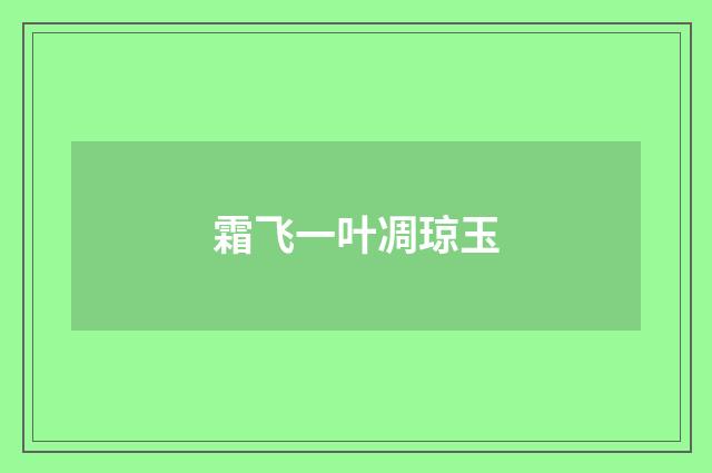 霜飞一叶凋琼玉