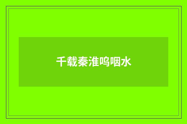 千载秦淮呜咽水
