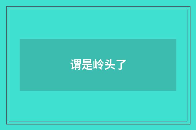 谓是岭头了