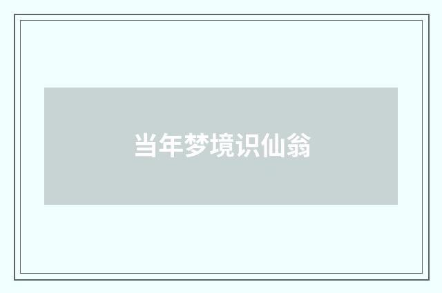 当年梦境识仙翁
