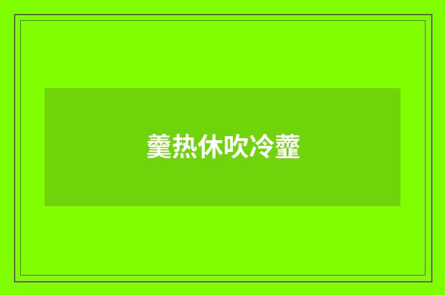 羹热休吹冷虀
