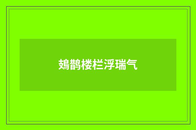 鳷鹊楼栏浮瑞气
