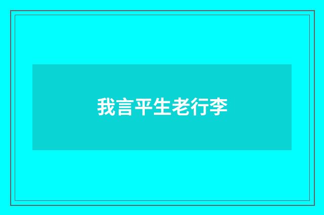我言平生老行李
