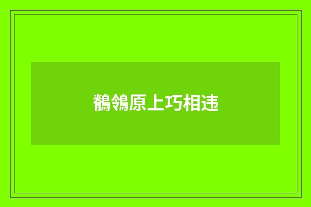 鶺鴒原上巧相违