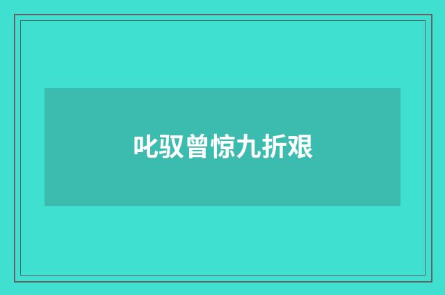 叱驭曾惊九折艰