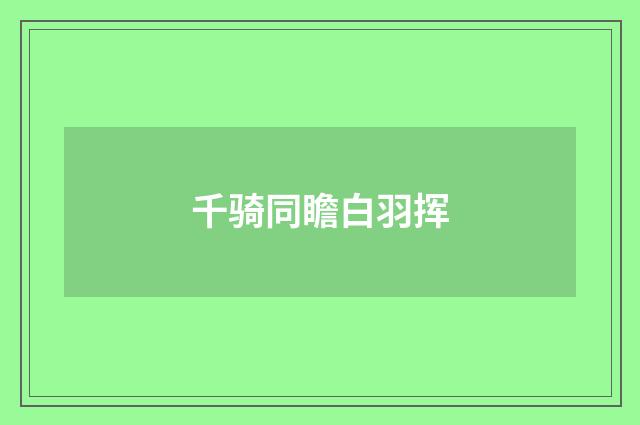 千骑同瞻白羽挥