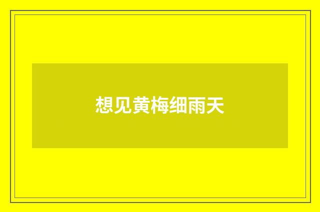 想见黄梅细雨天