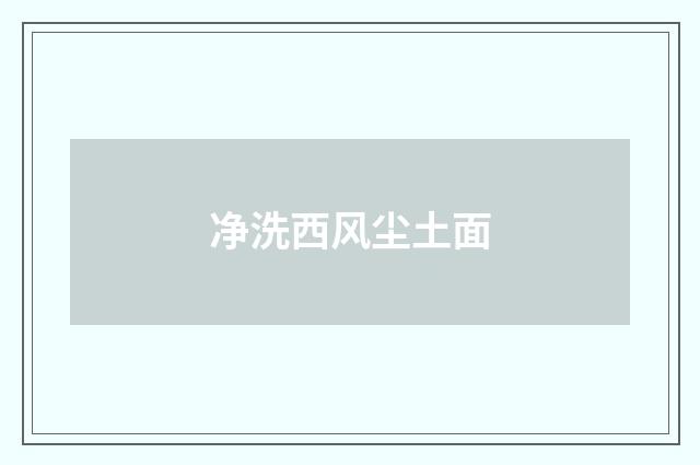 净洗西风尘土面