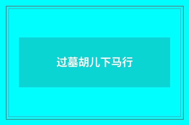 过墓胡儿下马行