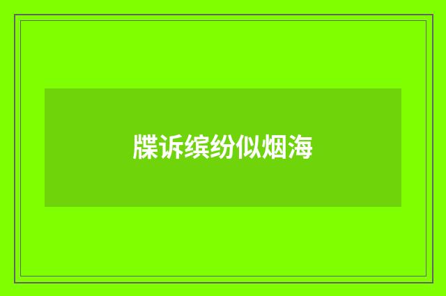 牒诉缤纷似烟海