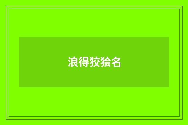 浪得狡狯名