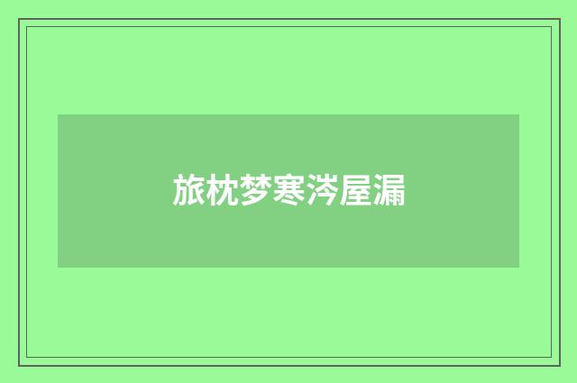 旅枕梦寒涔屋漏