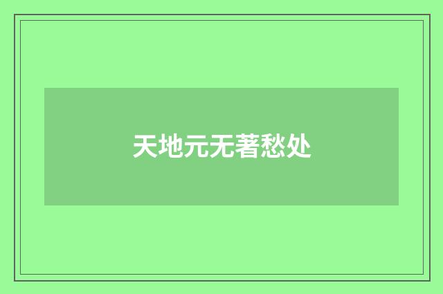 天地元无著愁处