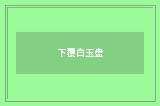 下覆白玉盘