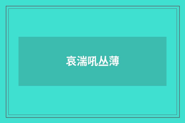 哀湍吼丛薄