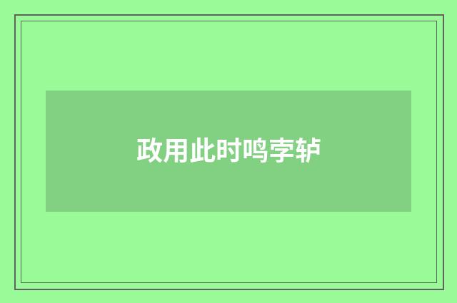 政用此时鸣孛轳