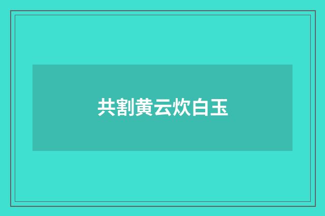 共割黄云炊白玉