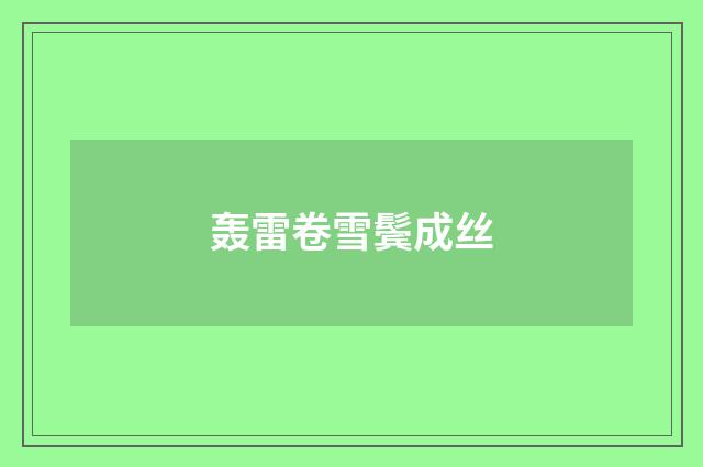 轰雷卷雪鬓成丝