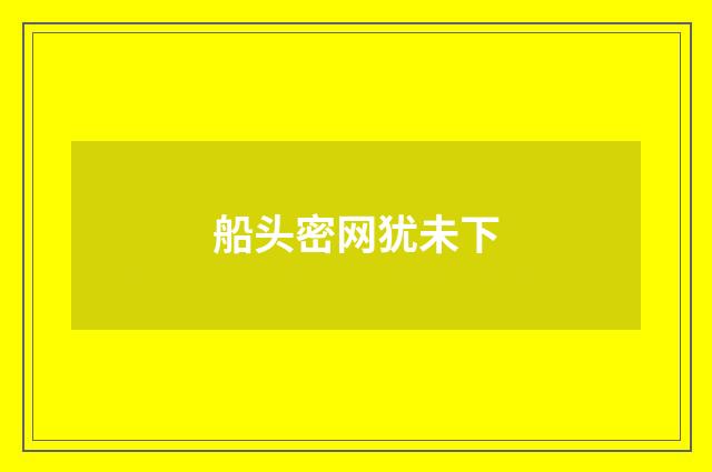 船头密网犹未下
