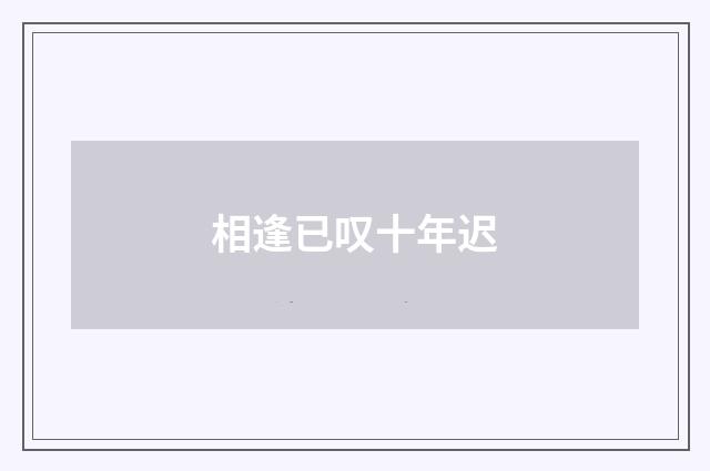 相逢已叹十年迟