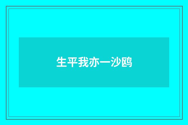 生平我亦一沙鸥