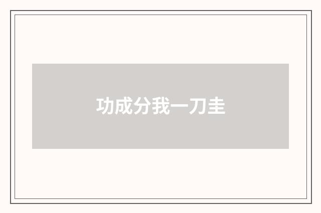 功成分我一刀圭