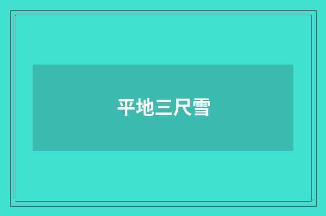 平地三尺雪