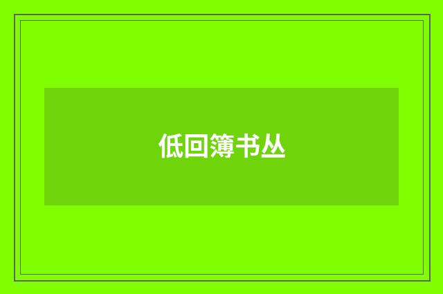低回簿书丛