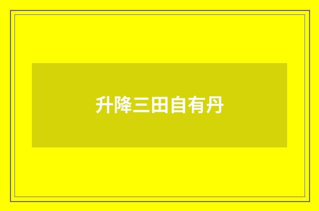升降三田自有丹