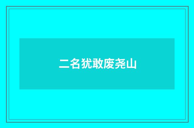 二名犹敢废尧山