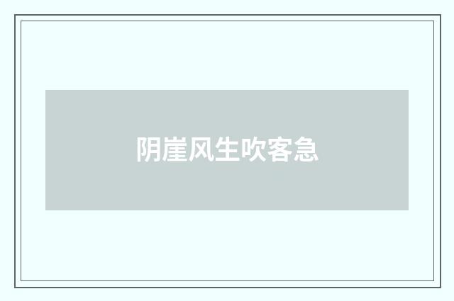 阴崖风生吹客急