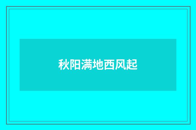 秋阳满地西风起