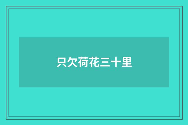 只欠荷花三十里