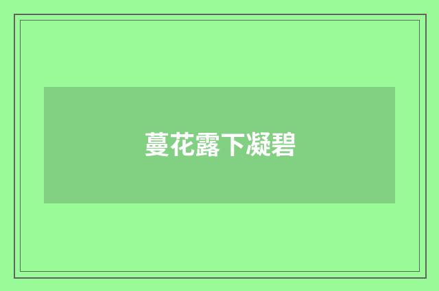 蔓花露下凝碧