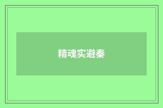 精魂实避秦